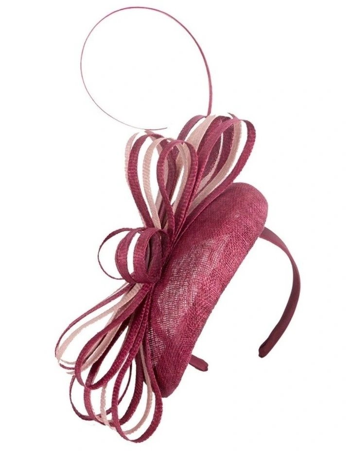 Max Alexander Wine & Pink Sinamay Pillbox Fascinator MA969WPI image 1