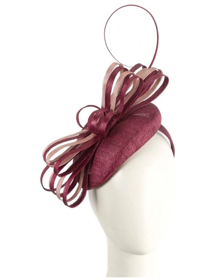 Max Alexander Wine & Pink Sinamay Pillbox Fascinator MA969WPI image 2
