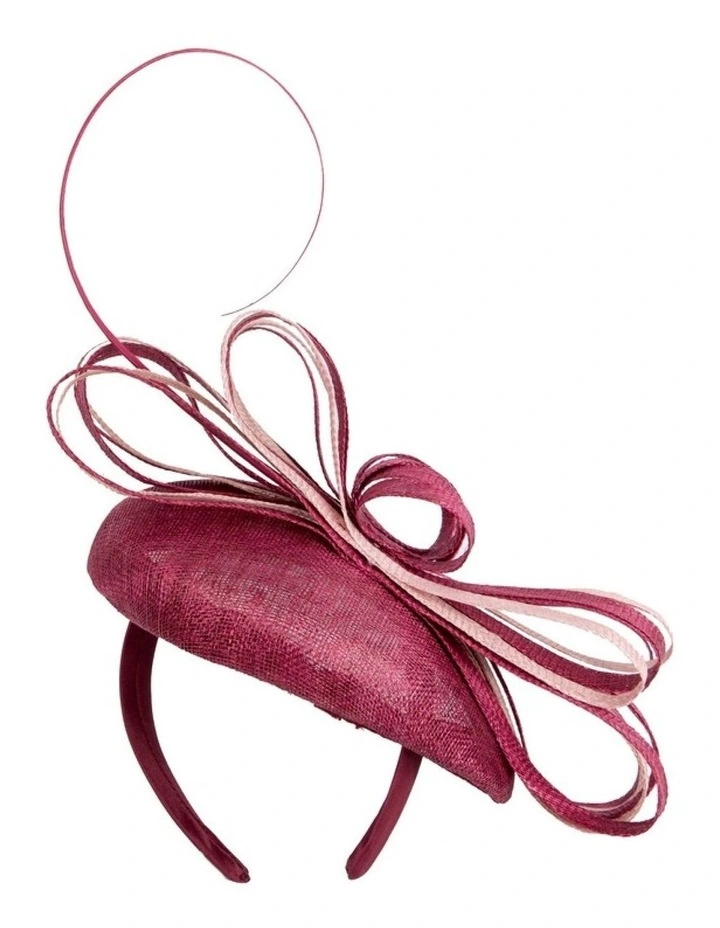 Max Alexander Wine & Pink Sinamay Pillbox Fascinator MA969WPI image 4