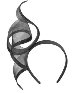 Sculptured black racing fascinator by Fillies Collection S246B