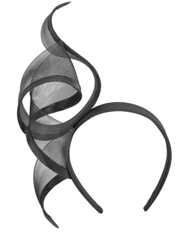 Sculptured black racing fascinator by Fillies Collection S246B image 1