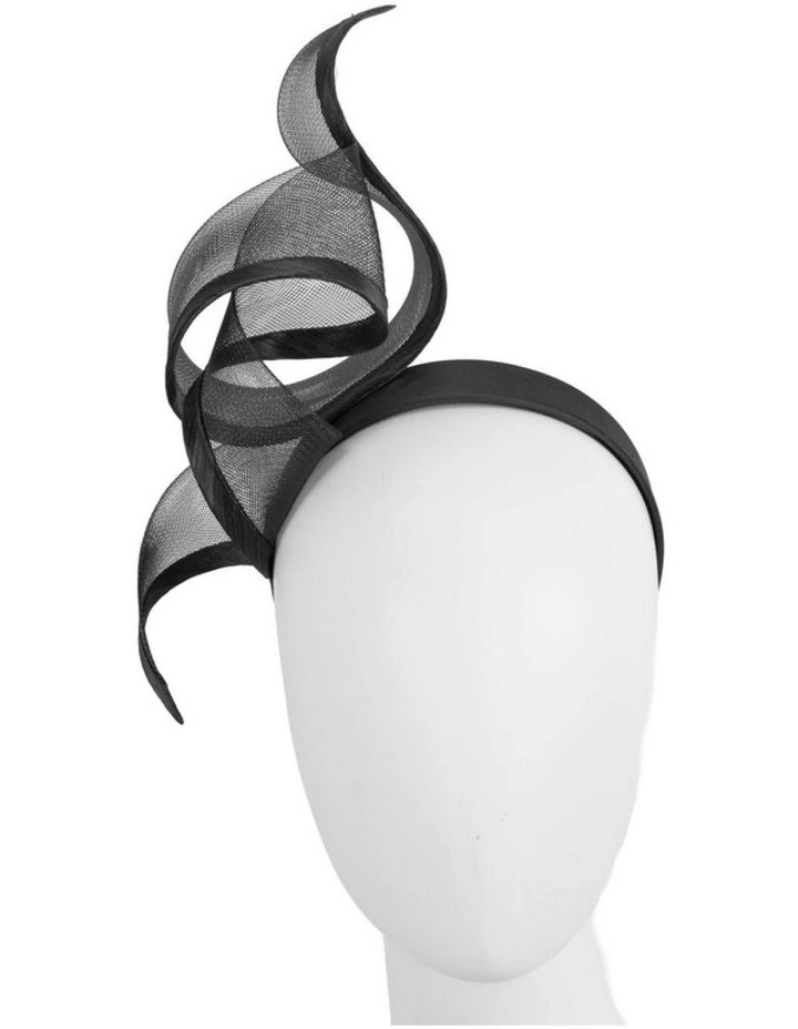 Sculptured black racing fascinator by Fillies Collection S246B image 2