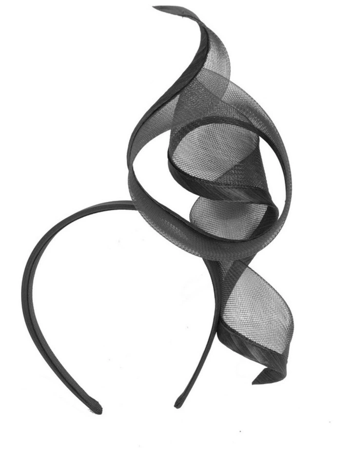 Sculptured black racing fascinator by Fillies Collection S246B image 4