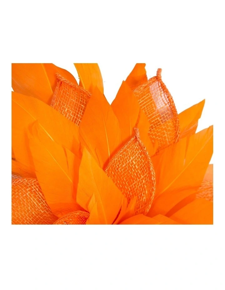 Max Alexander orange feather and sinamay flower fascinator MA937OR image 3