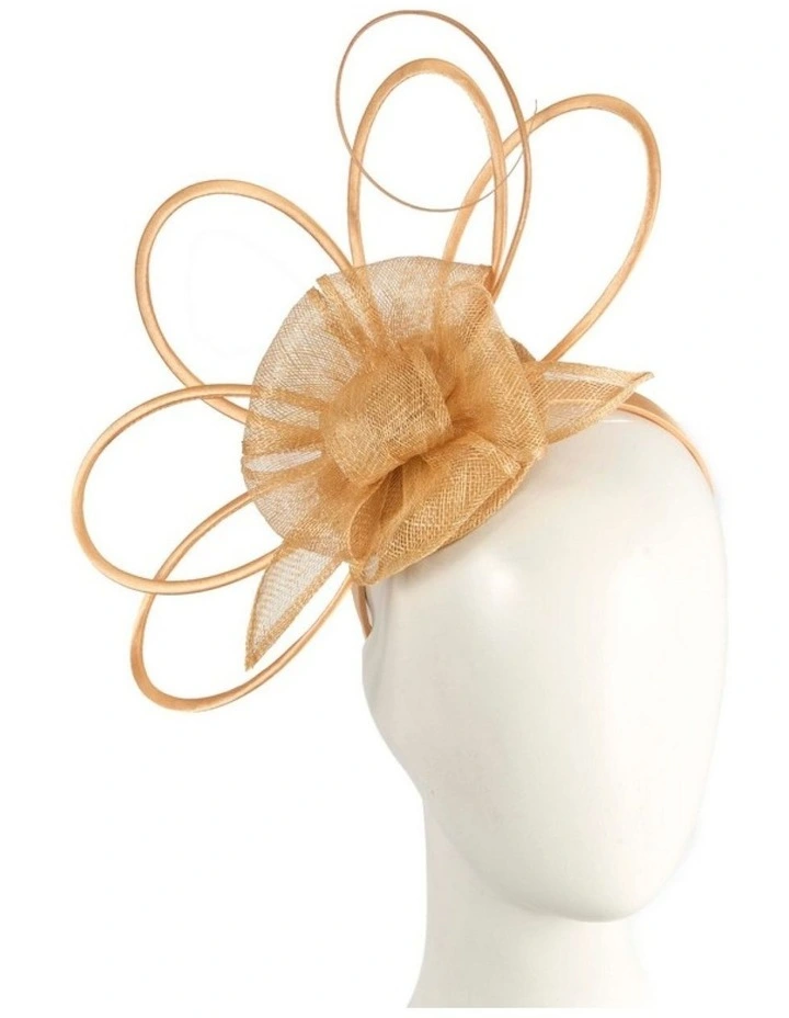 Max Alexander gold sinamay fascinator MA970GLD image 2