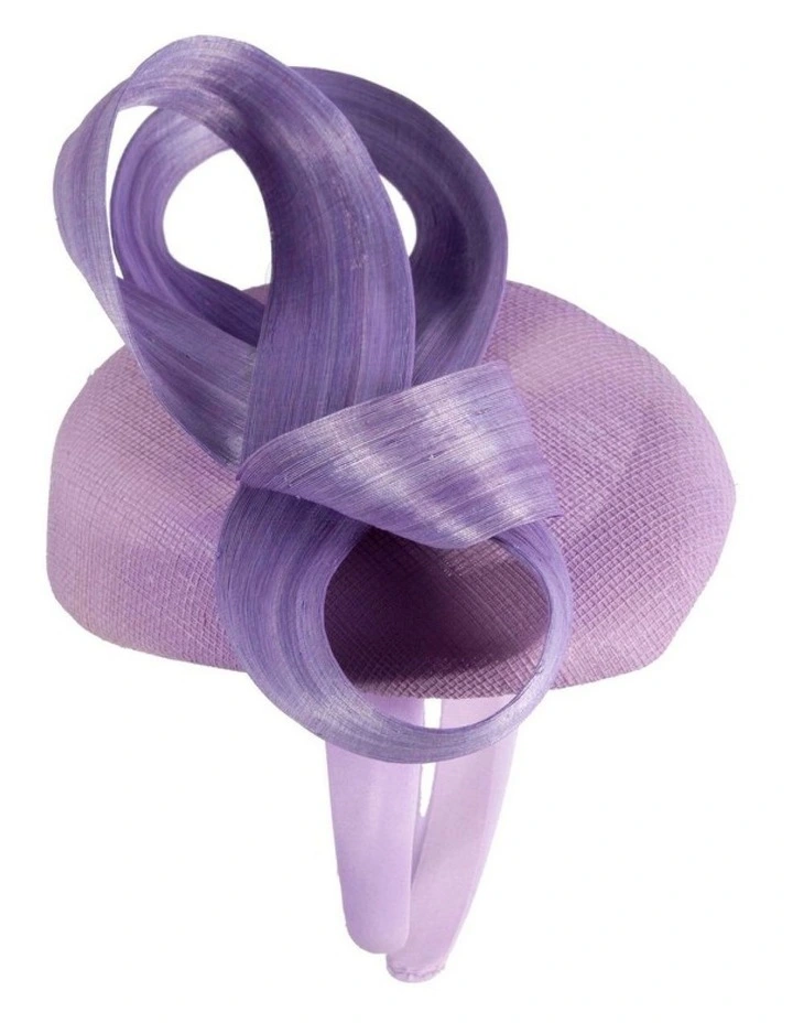 Lilac Pillbox Fascinator with Silk Abaca Bow by Fillies Collection S348LI image 3