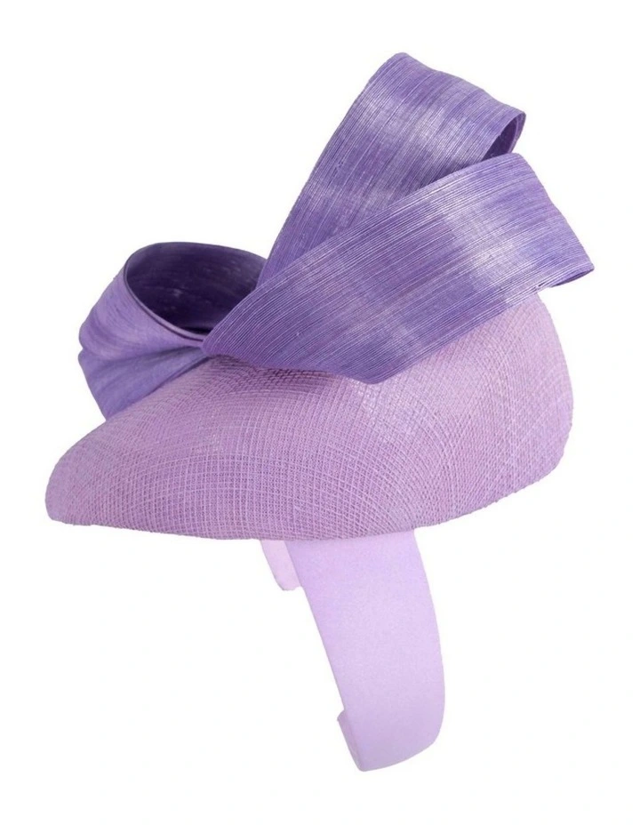 Lilac Pillbox Fascinator with Silk Abaca Bow by Fillies Collection S348LI image 4
