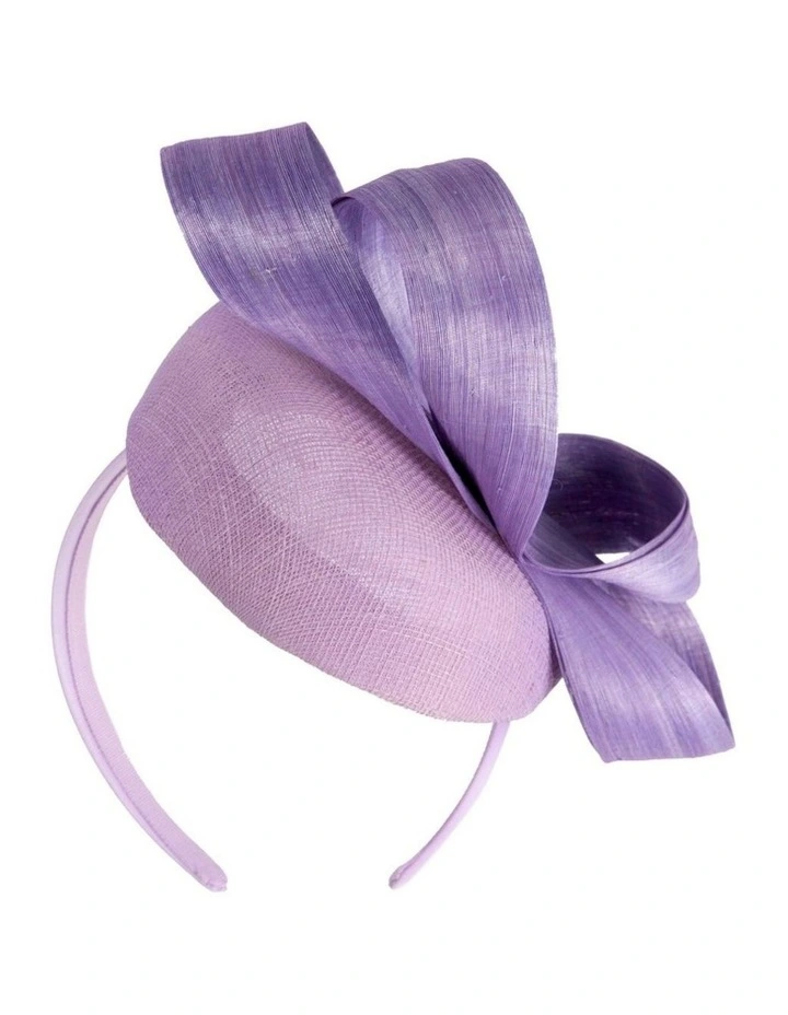 Lilac Pillbox Fascinator with Silk Abaca Bow by Fillies Collection S348LI image 6