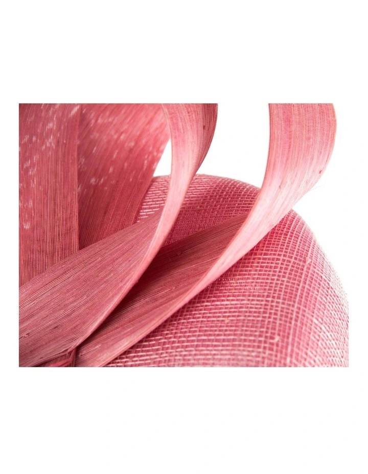 Dusty Pink Pillbox Fascinator with Silk Abaca Bow by Fillies Collection S348DP image 5
