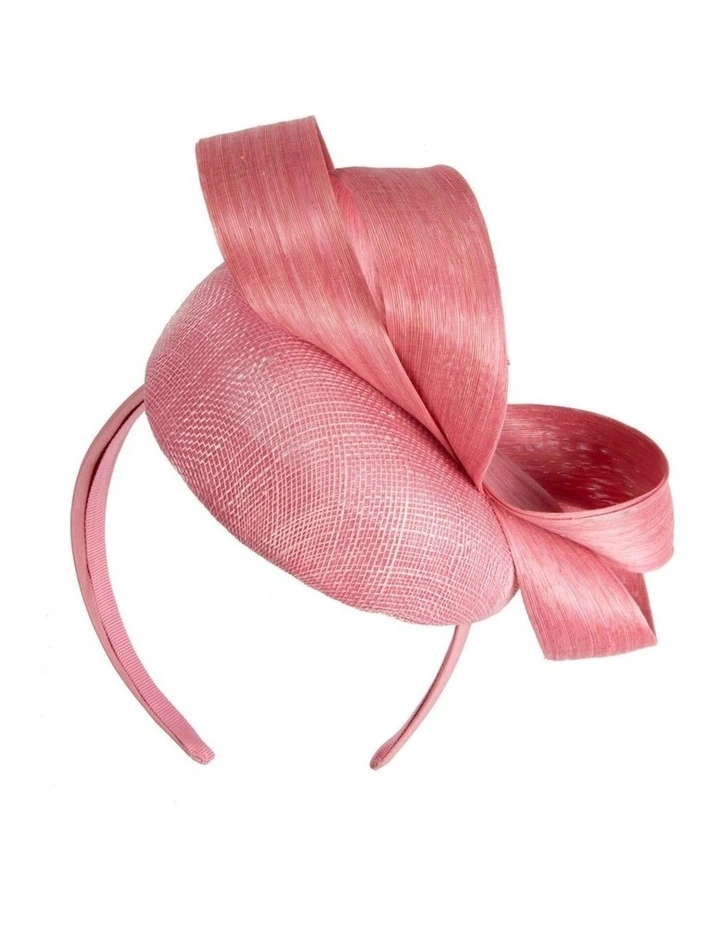 Dusty Pink Pillbox Fascinator with Silk Abaca Bow by Fillies Collection S348DP image 6