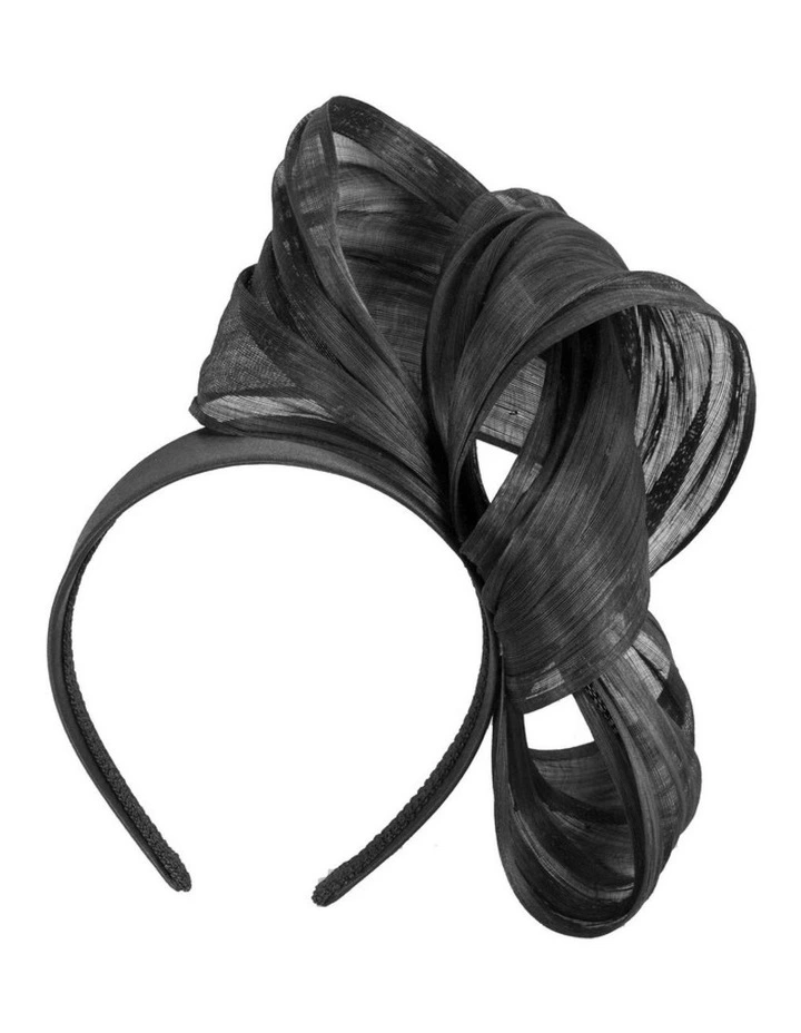 Fillies Collection Black Silk Abaca Sculptural Bow Fascinator S347B image 1