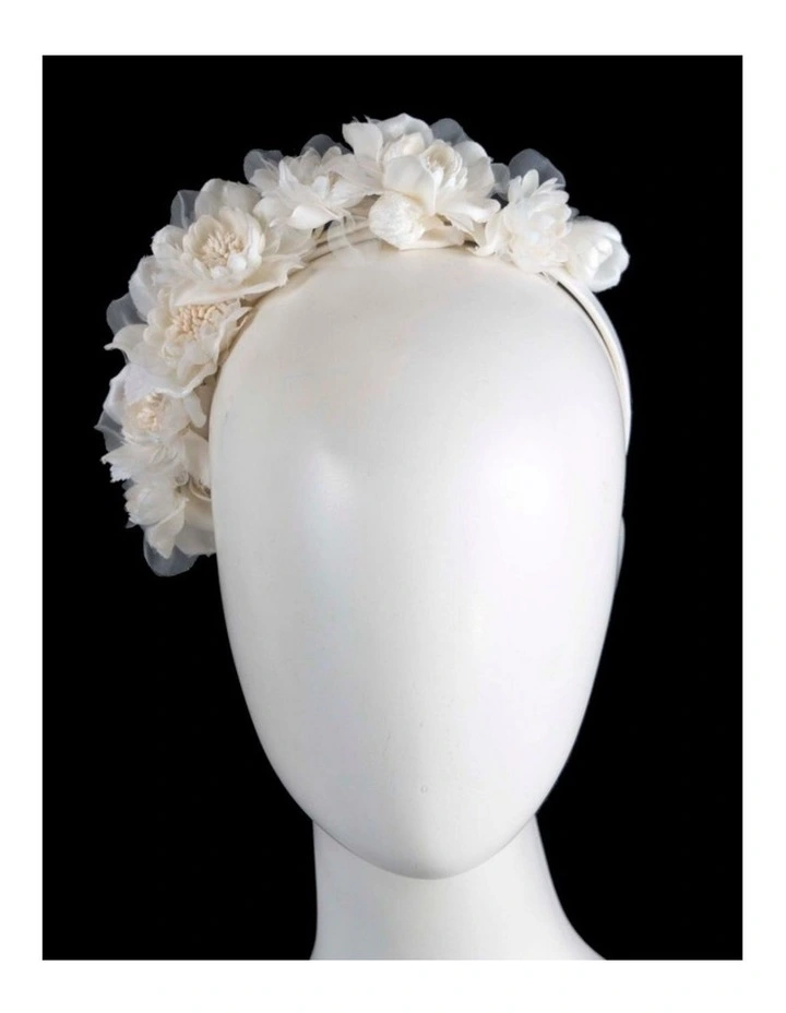 Max Alexander cream flower headband MA981C image 2