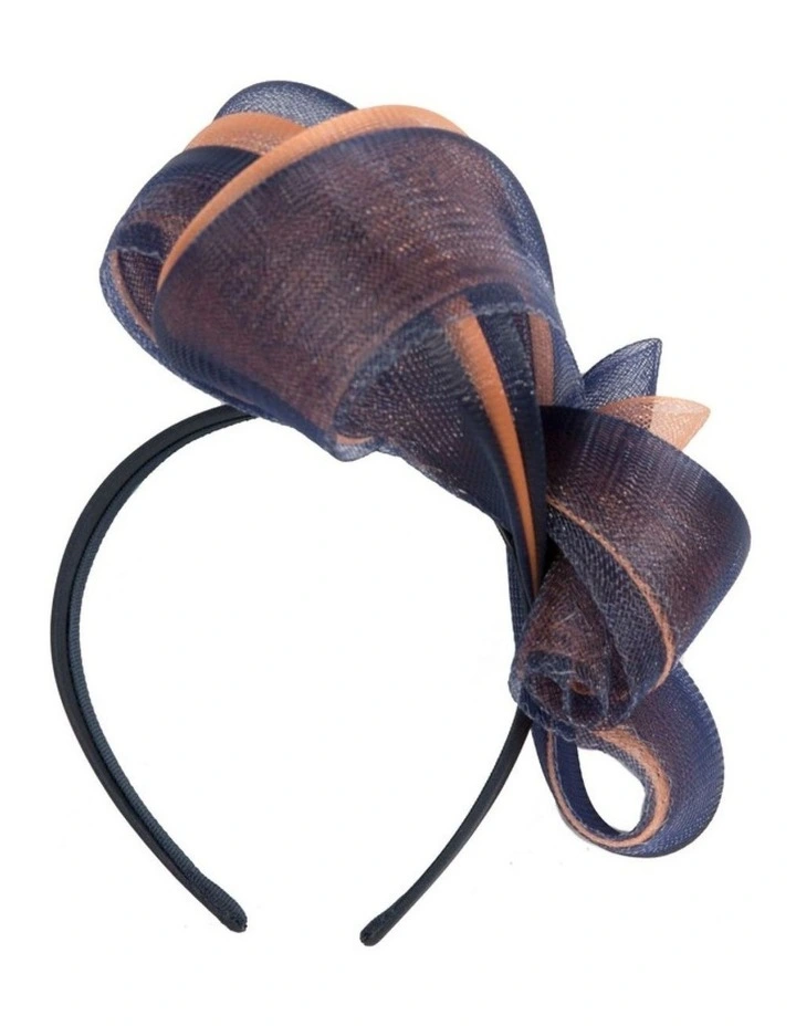 Fillies Collection navy and nude crinoline bow fascinator S327NANU image 4