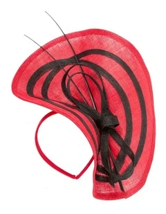 Max Alexander MA961R large red and black sinamay fascinator