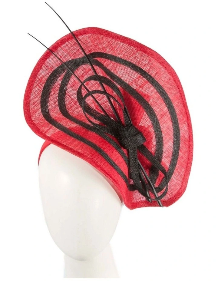 Max Alexander MA961R large red and black sinamay fascinator image 2
