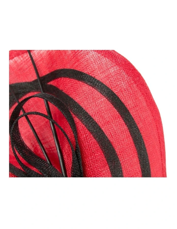 Max Alexander MA961R large red and black sinamay fascinator image 3