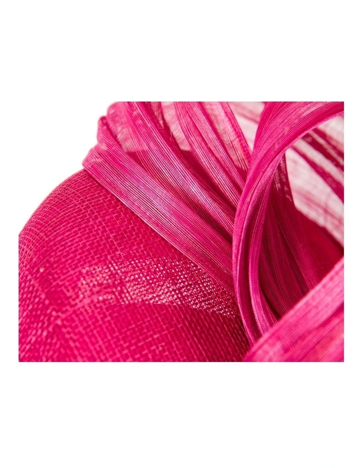 Fillies Collection fuchsia pillbox fascinator with silk abaca bow S307F image 5