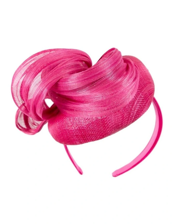 Fillies Collection fuchsia pillbox fascinator with silk abaca bow S307F image 6