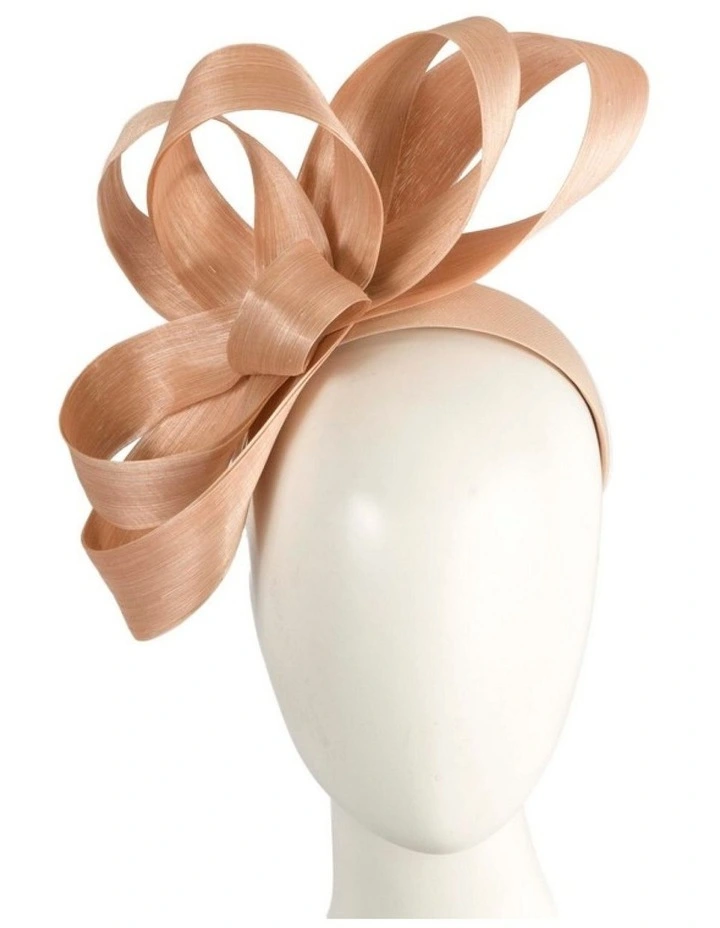 Fillies Collection nude silk abaca loops racing fascinator S344NU image 2