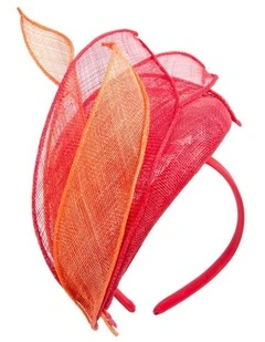 Max Alexander Red & Orange sinamay pillbox fascinator MA967RO