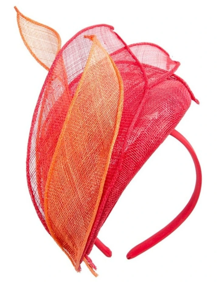 Max Alexander Red & Orange sinamay pillbox fascinator MA967RO image 1