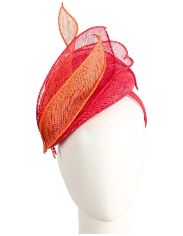 Max Alexander Red & Orange sinamay pillbox fascinator MA967RO image 2