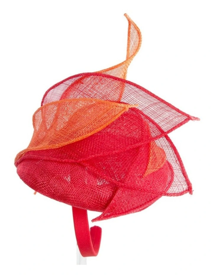 Max Alexander Red & Orange sinamay pillbox fascinator MA967RO image 3