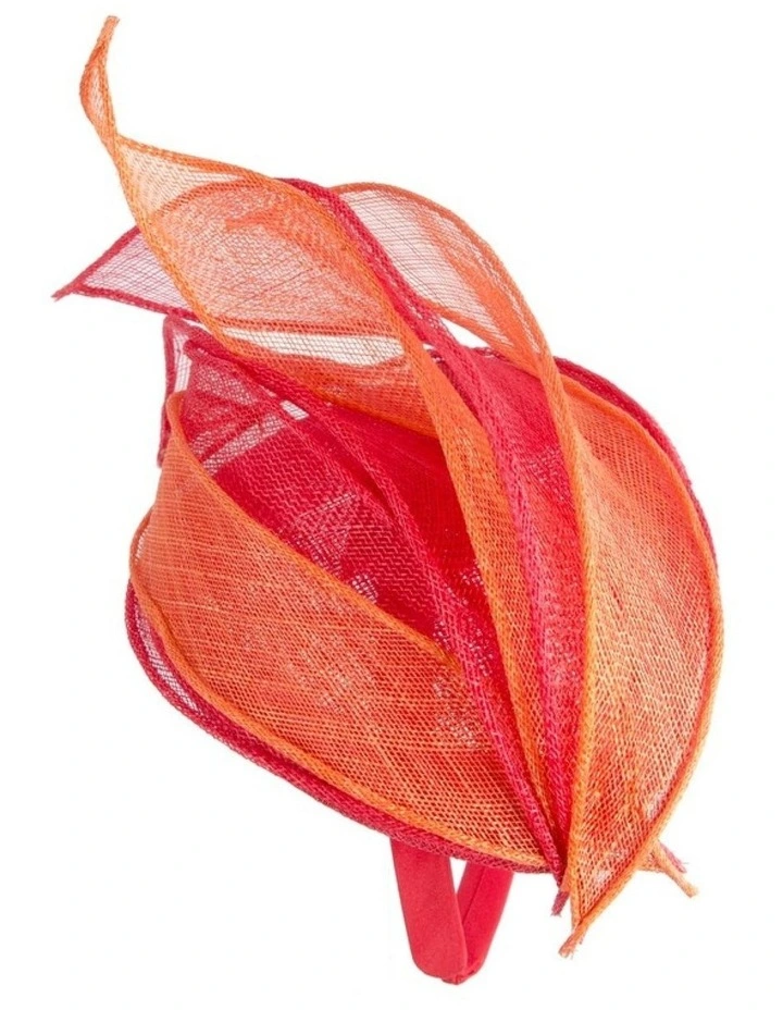 Max Alexander Red & Orange sinamay pillbox fascinator MA967RO image 4