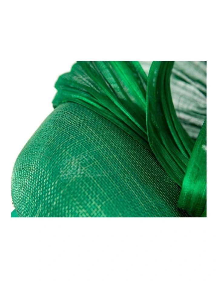 Fillies Collection emerald green pillbox fascinator with silk abaca bow S307GRN image 5