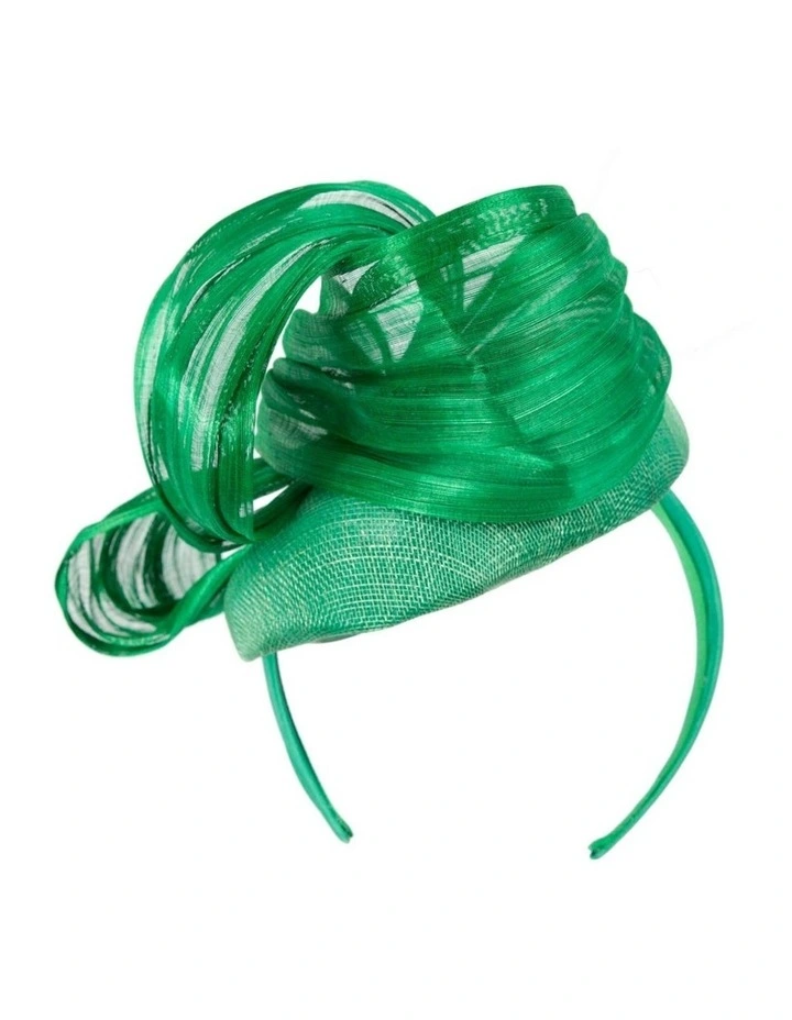 Fillies Collection emerald green pillbox fascinator with silk abaca bow S307GRN image 6
