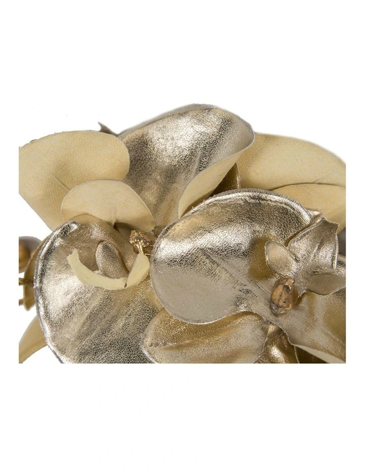 Cupids Millinery gold PU leather orchid headband S287G image 2