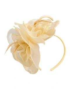 Max Alexander yellow and cream organza fascinator MA983YC