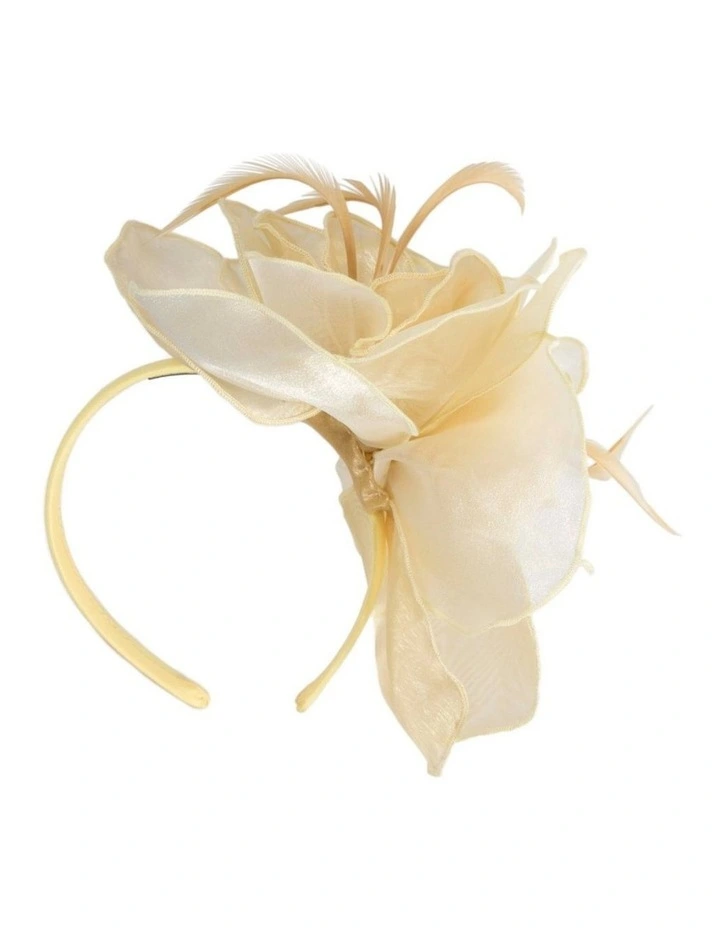 Max Alexander yellow and cream organza fascinator MA983YC image 4