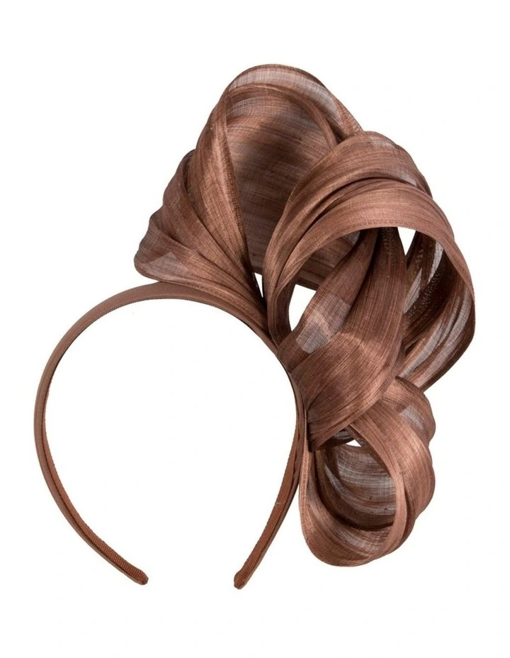 Fillies Collection Coffee Silk Abaca Fascinator with Sculptural Bow S347CF image 1