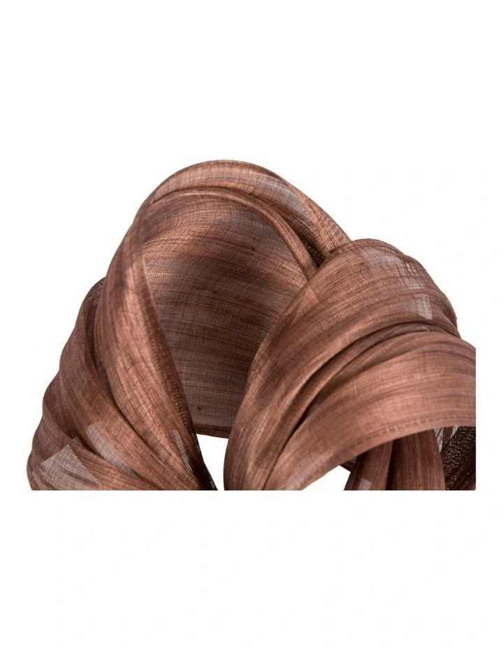 Fillies Collection Coffee Silk Abaca Fascinator with Sculptural Bow S347CF image 3