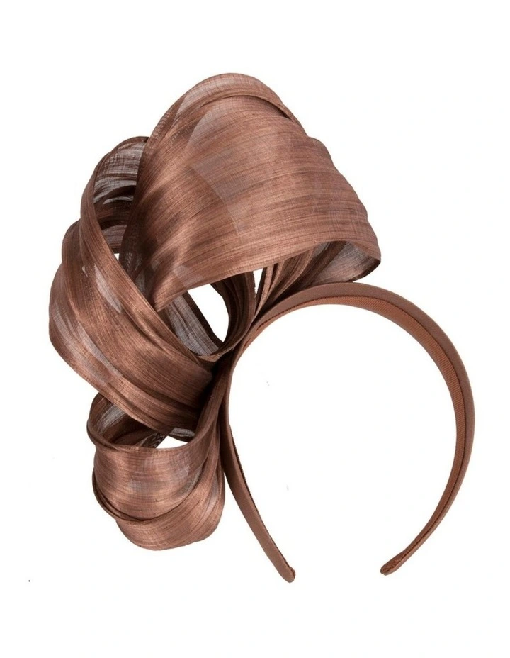 Fillies Collection Coffee Silk Abaca Fascinator with Sculptural Bow S347CF image 4
