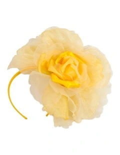 Fillies Collection large yellow silk flower fascinator S260Y