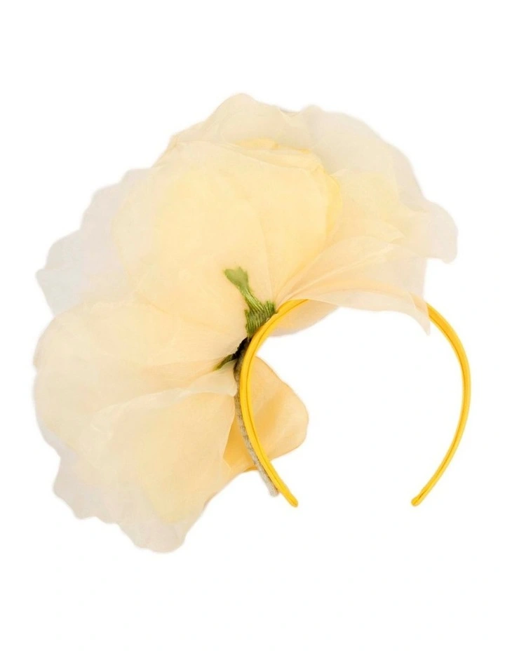 Fillies Collection large yellow silk flower fascinator S260Y image 4