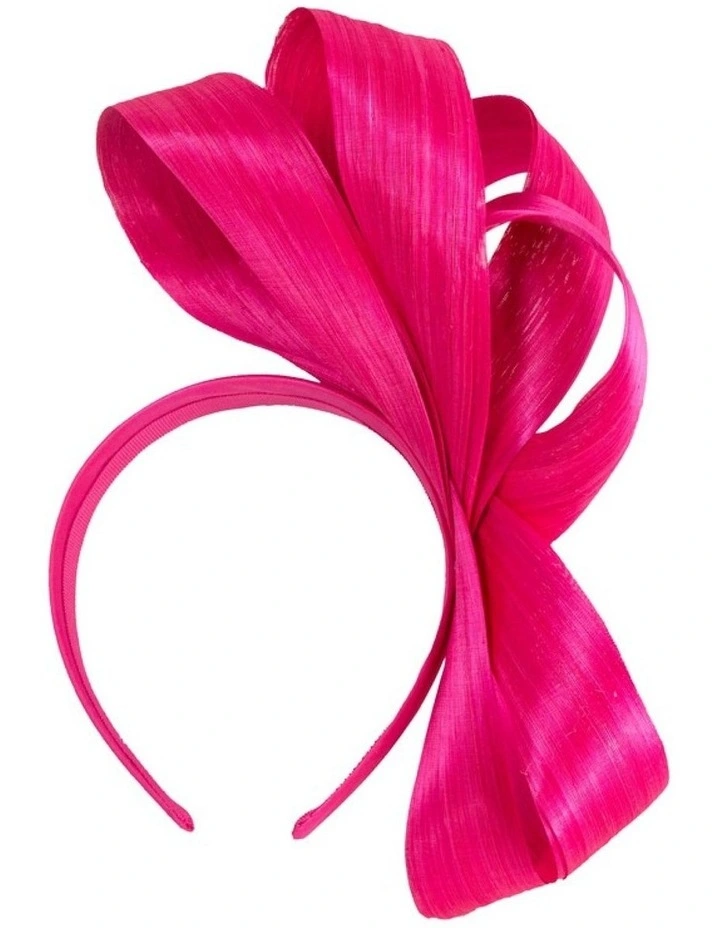 Hot Pink Silk Abaca Loops Racing Fascinator by Fillies Collection S344HP image 4