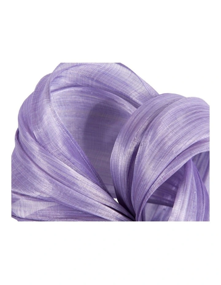 Lilac Silk Abaca Fascinator with Sculptural Bow by Fillies Collection S347LI image 3