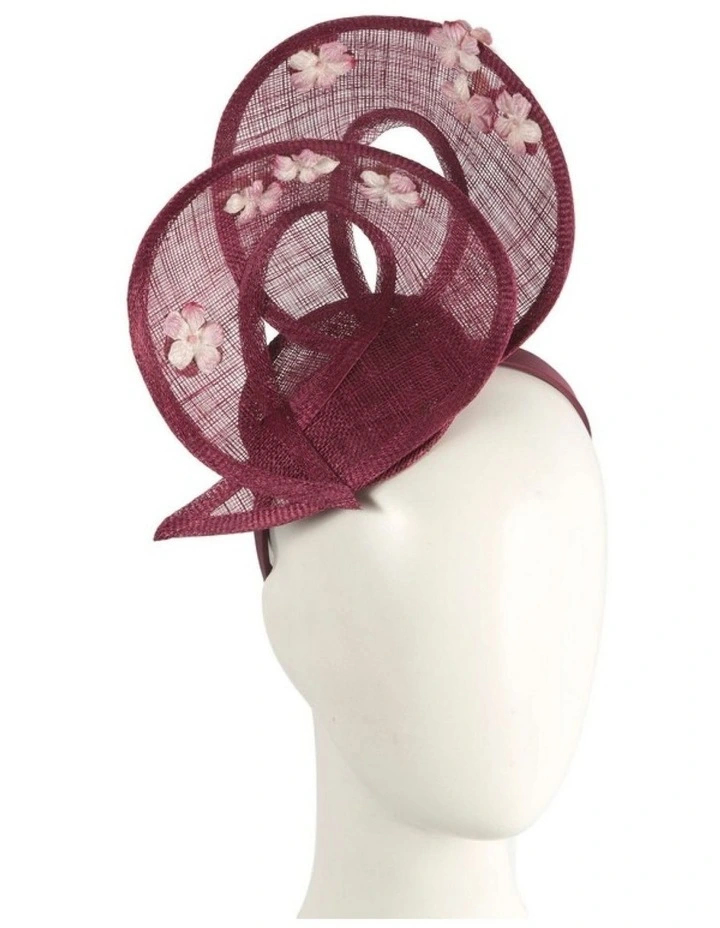 Max Alexander wine sinamay fascinator MA964W image 2