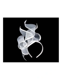Bespoke white racing fascinator by Fillies Collection S253WH