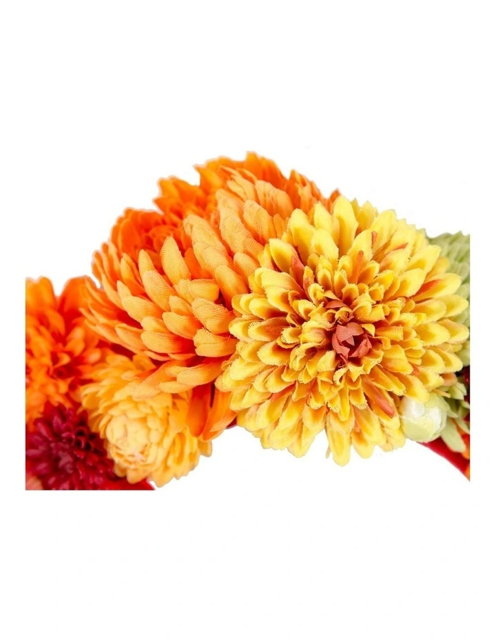 Max Alexander multi-tone orange astra flower fascinator headband MA910OR image 3