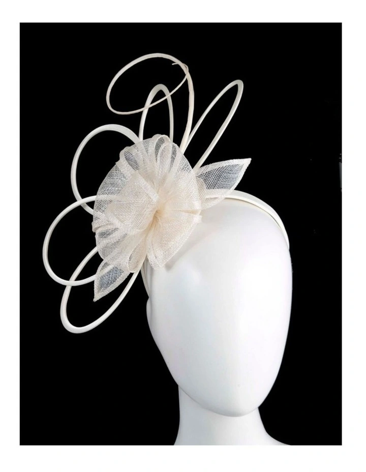 Max Alexander cream sinamay fascinator MA970C image 2