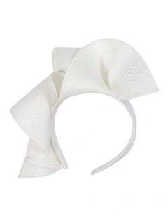 Max Alexander large cream & white wave racing fascinator MA955W
