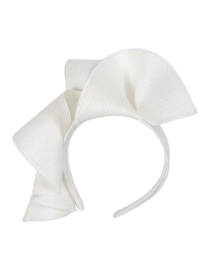 Max Alexander large cream & white wave racing fascinator MA955W image 1
