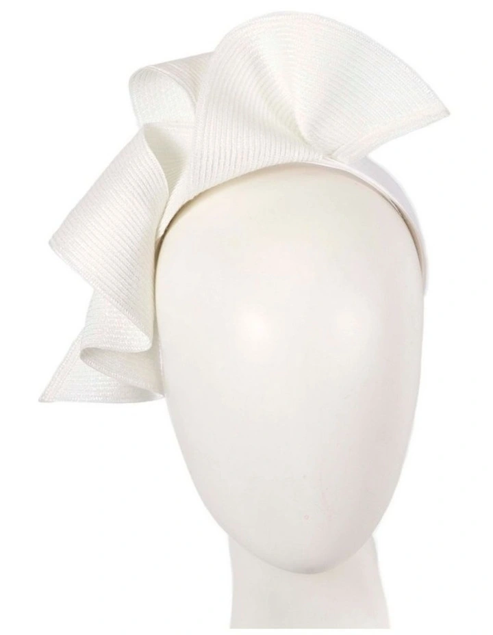 Max Alexander large cream & white wave racing fascinator MA955W image 2
