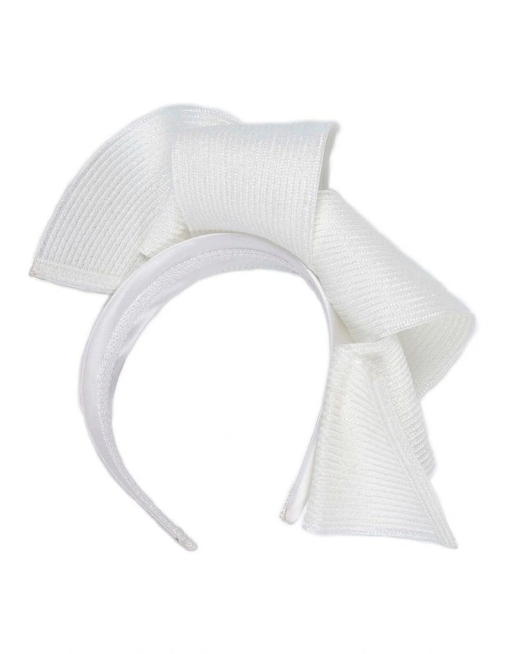 Max Alexander large cream & white wave racing fascinator MA955W image 4