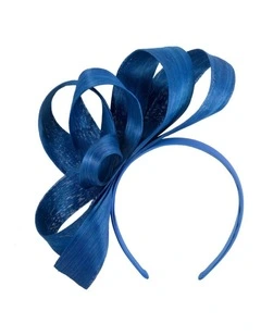 Fillies Collection Royal Blue silk abaca loops racing fascinator S344RB