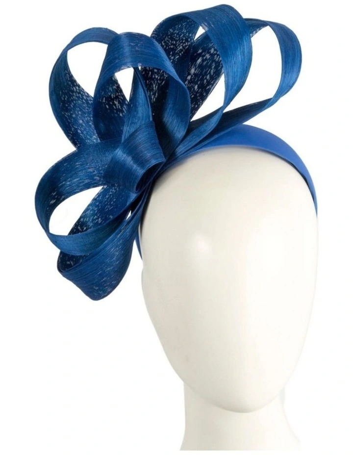 Fillies Collection Royal Blue silk abaca loops racing fascinator S344RB image 2
